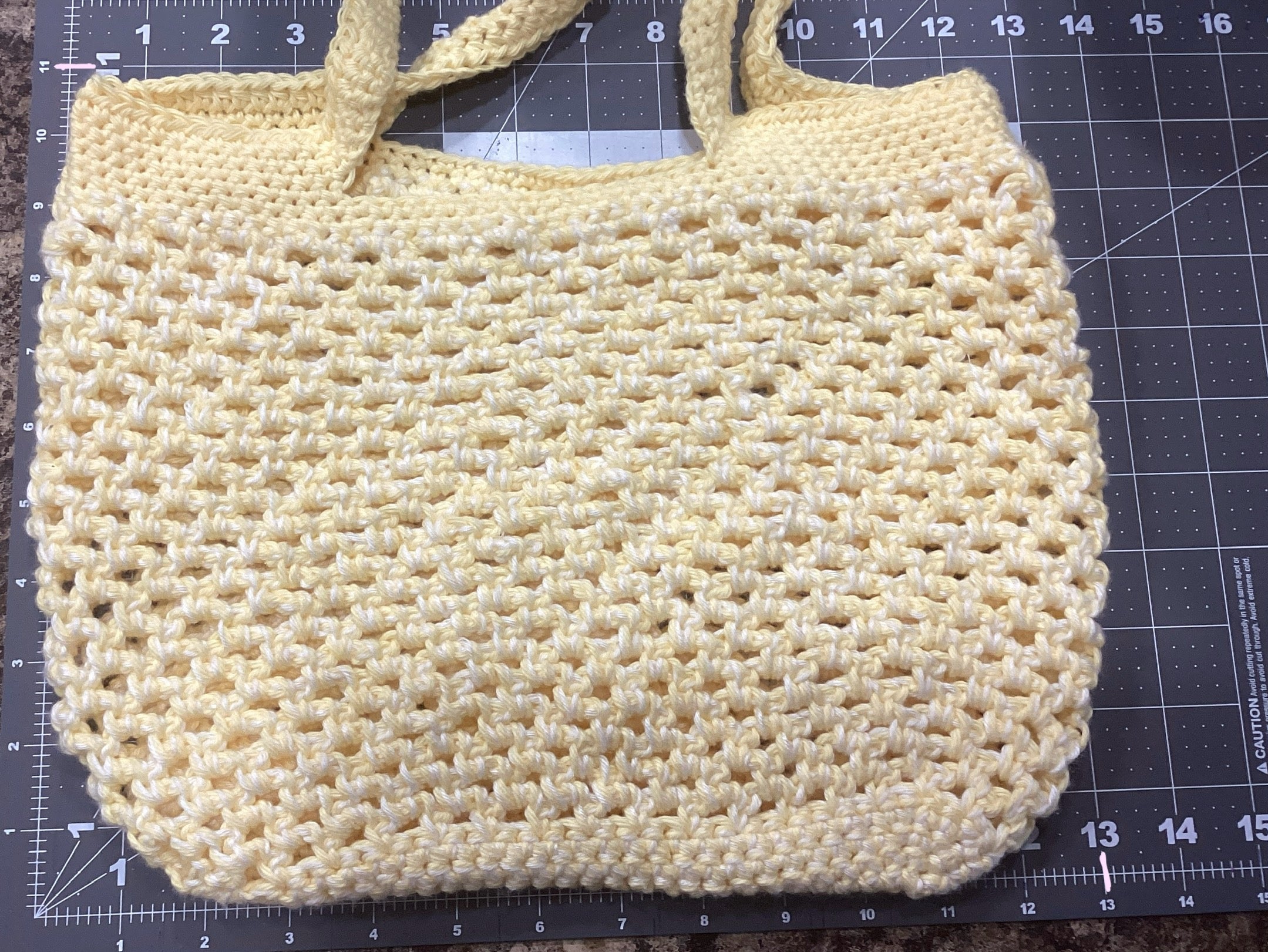 Yellow + White Mini Beach Bag