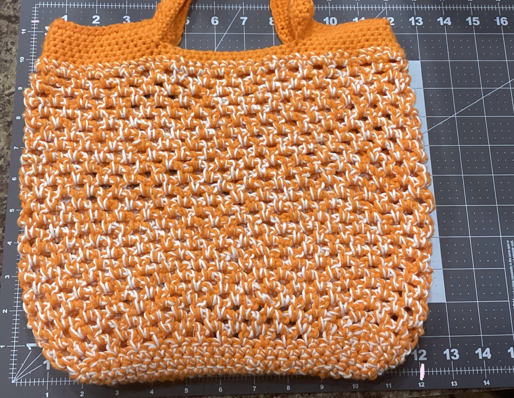 Orange + White Mini Beach Bag